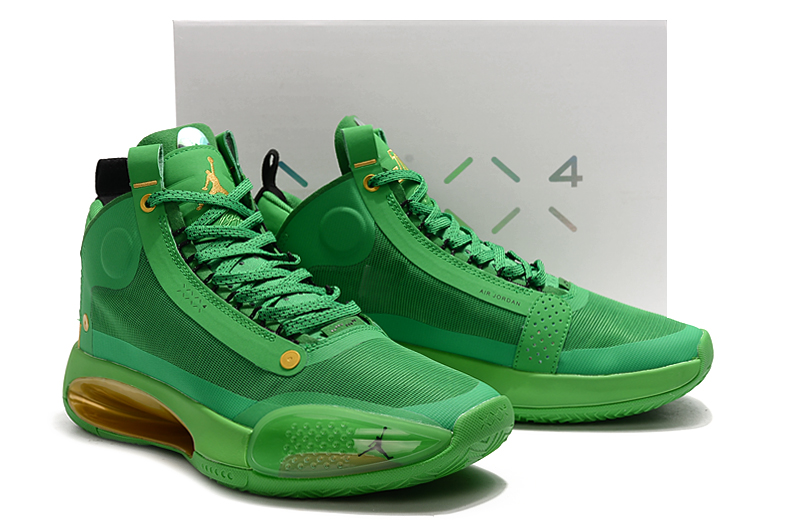 2020 Men Air Jordan 34 High Green Yellow Shoes